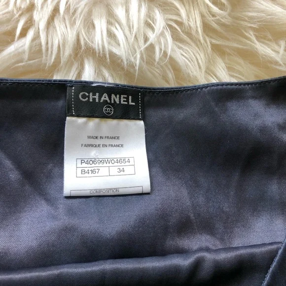 Chanel navy blue/Gray and Black Dress 34 - Picture 2 of 12